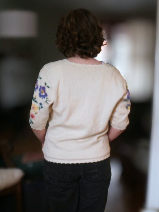 Vintage Short Sleeve Cotton Cardigan - Picture 3 of 3